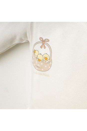 100% Cotton Chick Print Cross-Over Baby Bodysuit