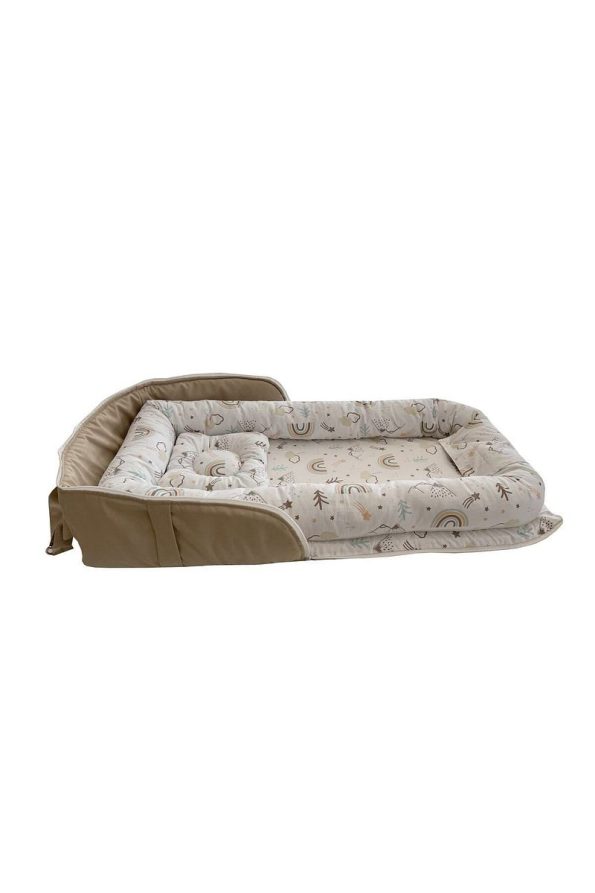 Jaju Baby Brown Mountain Pattern Portable Baby Nest with Bag