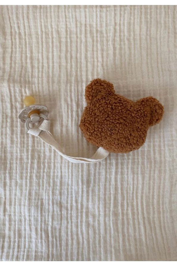 bohemoon Teddy Bear Pacifier Holder Camel