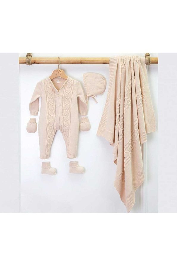 Nipperland Heart Knit 5-Piece Newborn Set