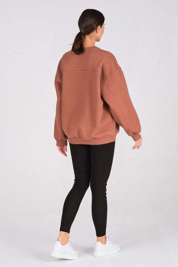 BUSA Basic Oversize Thermal Sweatshirt Brown