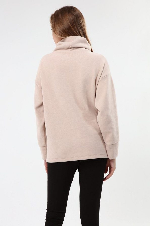 Luvmabelly Myra Zip-Up Maternity Sweatshirt - Beige