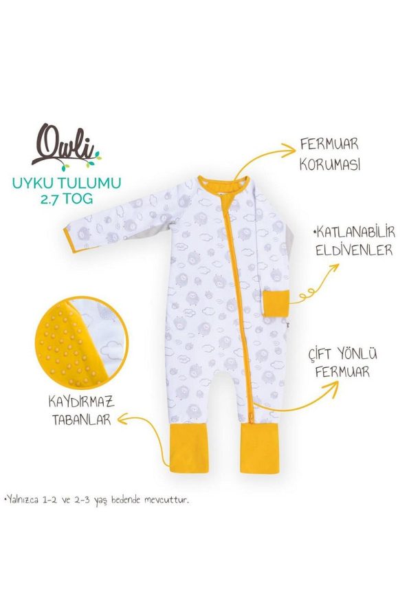 Owli Unisex White Sleep Sack 2.7 Tog