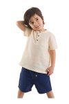Denokids Boys' Summer Muslin Shorts and Shirt Set