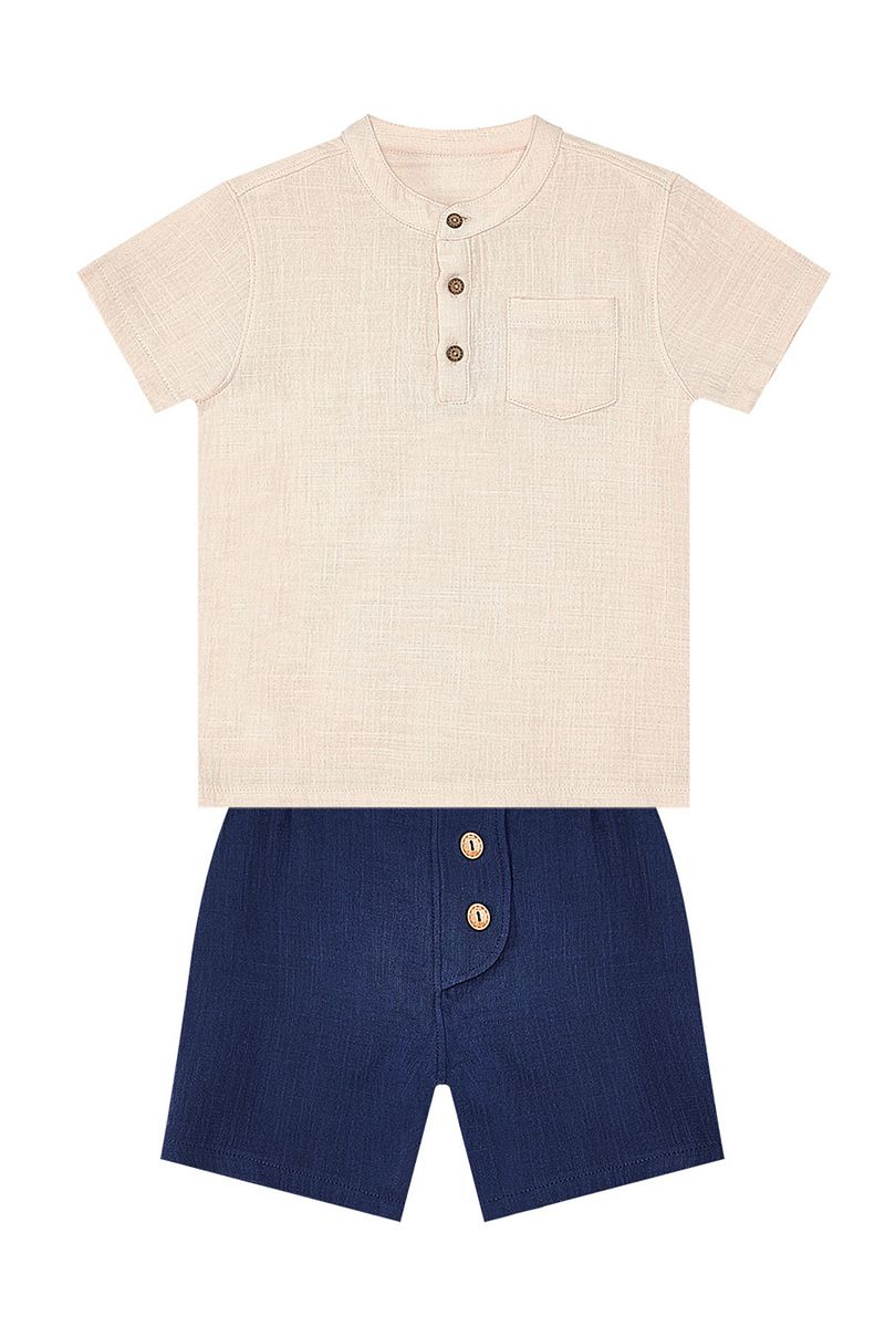 1_org_zoom-7694.jpg Denokids Boys' Summer Muslin Shorts and Shirt Set