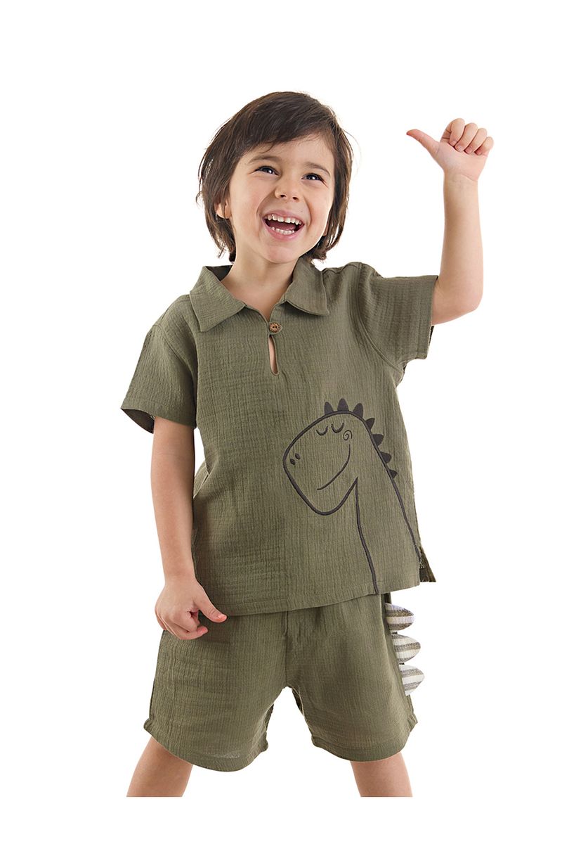 1_org_zoom-7699.jpg Denokids Dino Boys' Baby Summer Muslin Shorts and Shirt Set