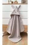 Alpar Textile 100% Cotton Soft Baby Bath Towel Wrap Gray/Rabbit