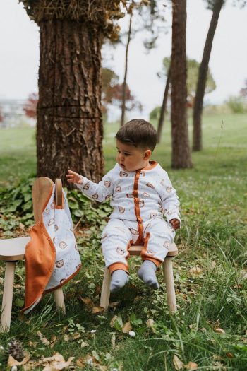 Molica Baby Long Sleeve Romper Colorful Print Organic Cotton