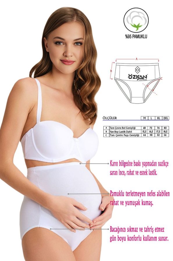 ÖZKAN Women's Cotton Stretch High-Waisted Briefs