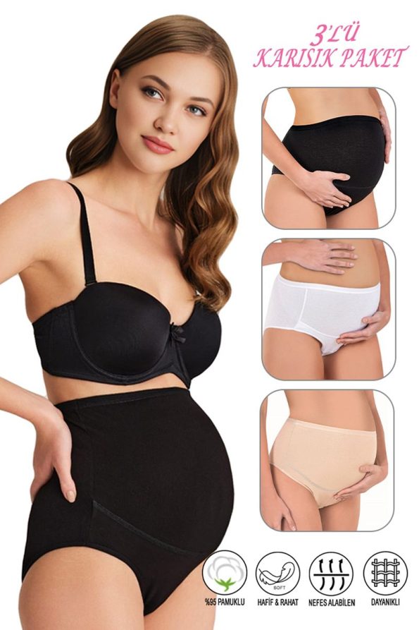 ÖZKAN Women's High Waist Cotton Briefs 3-Pack