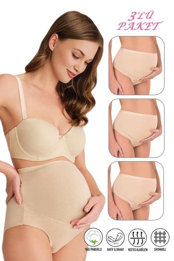 ÖZKAN Women's Cotton Blend High-Waisted Maternity Briefs
