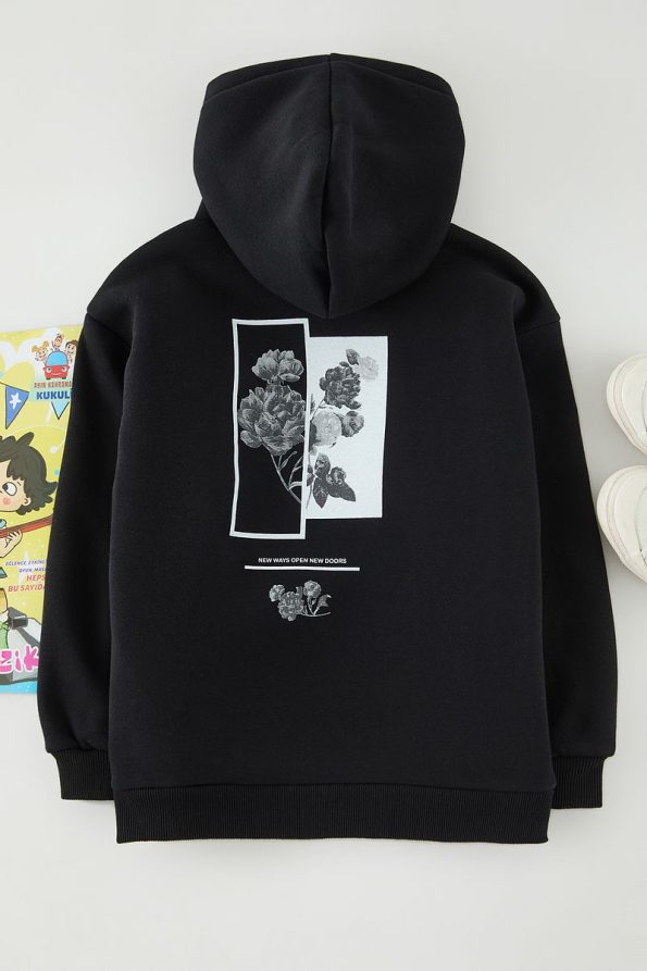 Trendyolmilla Kids Black Boys Mini Me Printed Sweatshirt