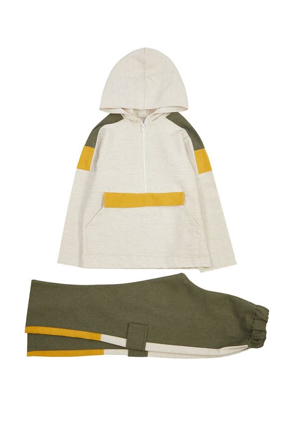 Trendyolmilla Kids Beige Cotton Lightweight Sweatshirt and Pants Set