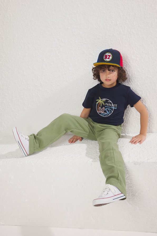 Trendyolmilla Kids Haki Boys' 100% Cotton Balloon Fit Elastic Waist Pants