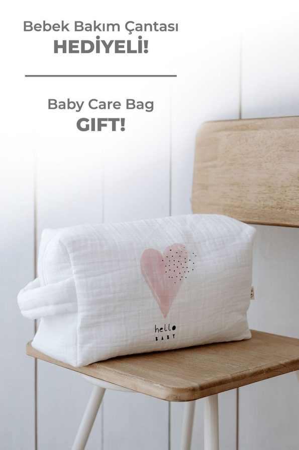 Tuğba Swan Organic 11-Piece Hospital Set - Pure Baby - Pink Romantic Heart