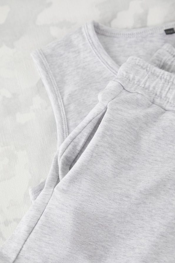 Trendyolmilla Kids Grey Cotton Basic Sleeveless Short Set