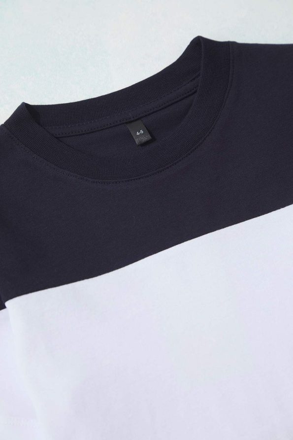 Trendyolmilla Kids Navy Blue Cotton Color Block Short Sleeve Set