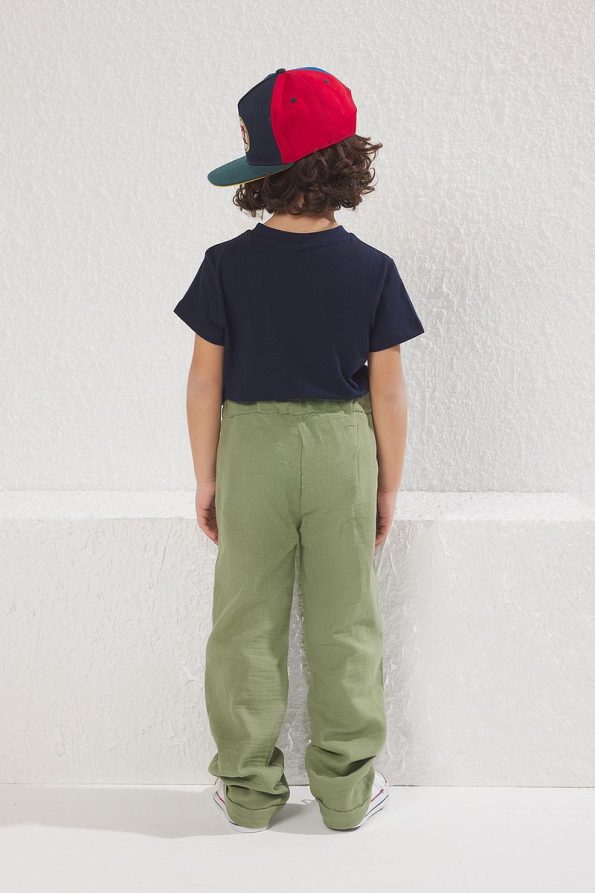 Trendyolmilla Kids Haki Boys' 100% Cotton Balloon Fit Elastic Waist Pants