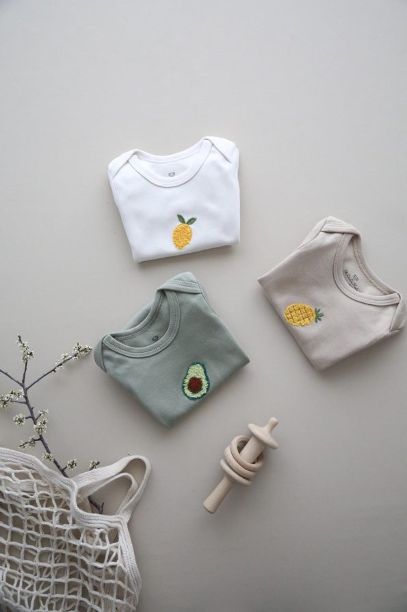 3-Pack Embroidered Short Sleeve Bodysuits