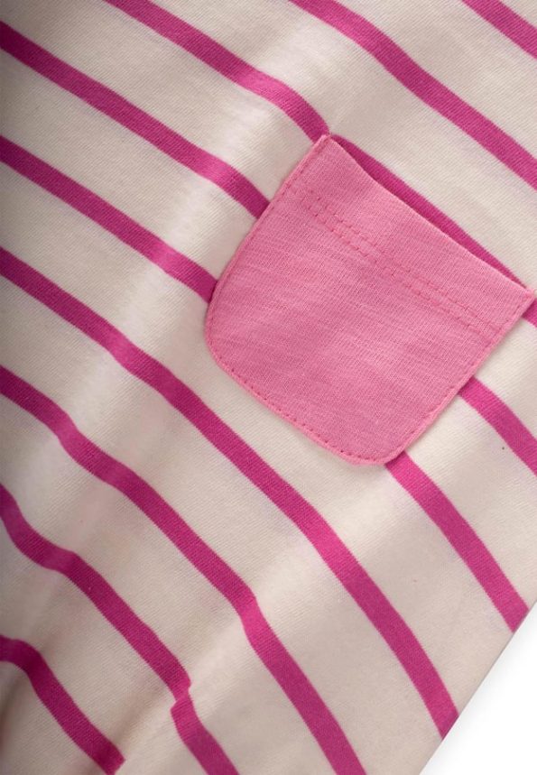 Striped Pocket Bodysuit 0-3 Years Fuchsia