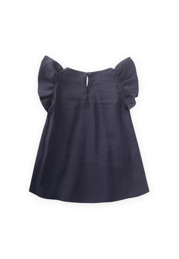 Navy Blue Pilikaşe Blouse for Ages 2-8
