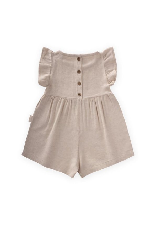 Linen Jumpsuit for Ages 0-3 Natural