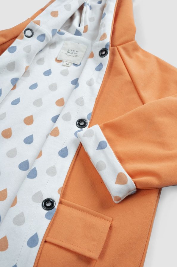 Hooded Organic Cotton Baby Raincoat Copper