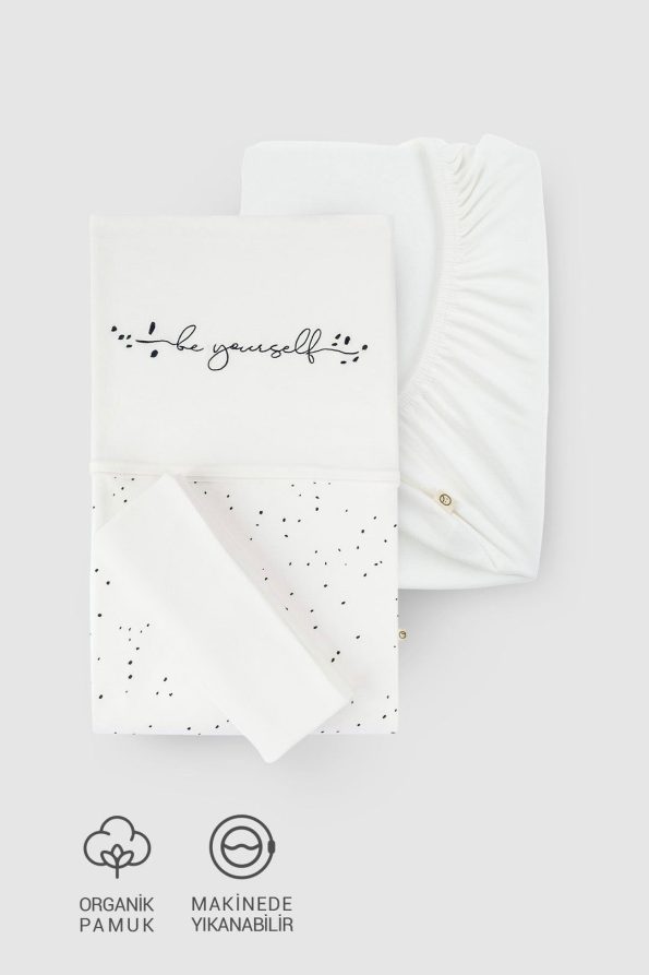 Organic Cotton Cosmos White Baby Bedding Set