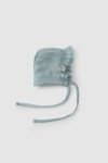 Ruffled Green Organic Cotton Muslin Baby Hat