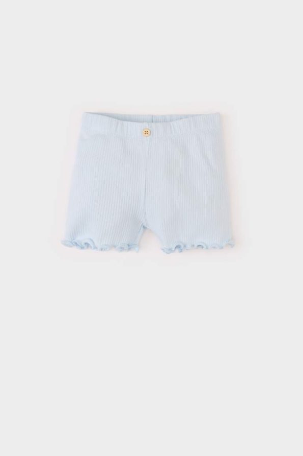 Girls' Baby Elastic Waist Ribbed Knit Shorts