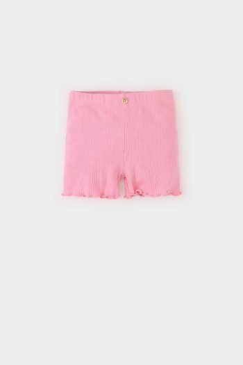 Girls' Baby Elastic Waist Ribbed Cotton Shorts