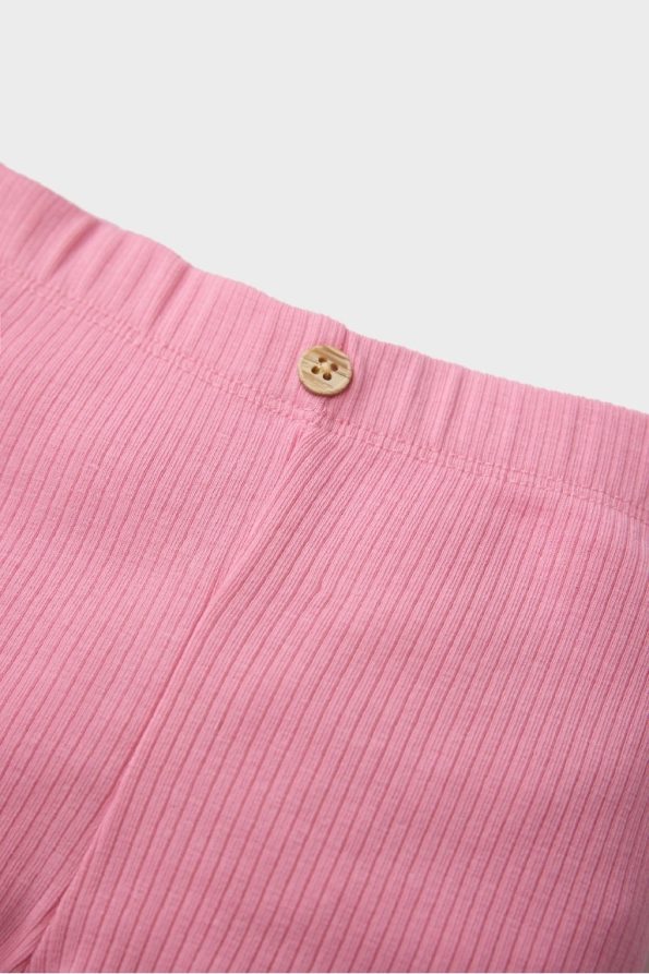 Girls' Baby Elastic Waist Ribbed Cotton Shorts