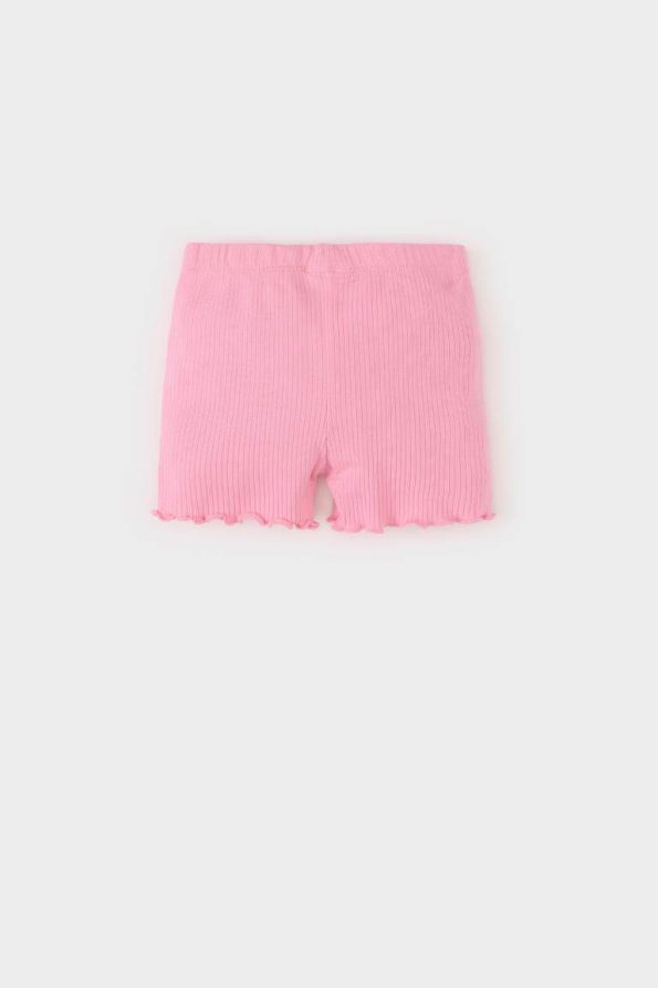 Girls' Baby Elastic Waist Ribbed Cotton Shorts
