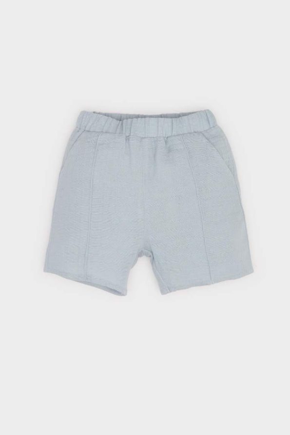 Boys' 2-Piece Muslin Set with Short-Sleeve Shirt and Elastic Waist Shorts