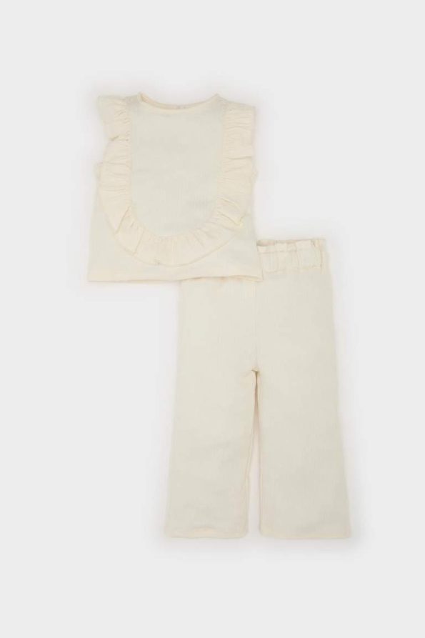 Girl's Baby 2-Piece Set Sleeveless Blouse with Elastic Waist Wide Leg Pants