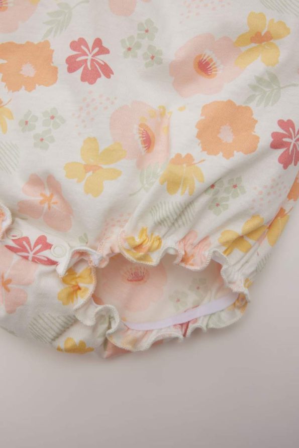 Newborn Girl's Floral Short Sleeve Bodysuit Set