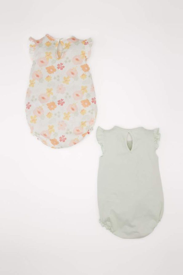Newborn Girl's Floral Short Sleeve Bodysuit Set