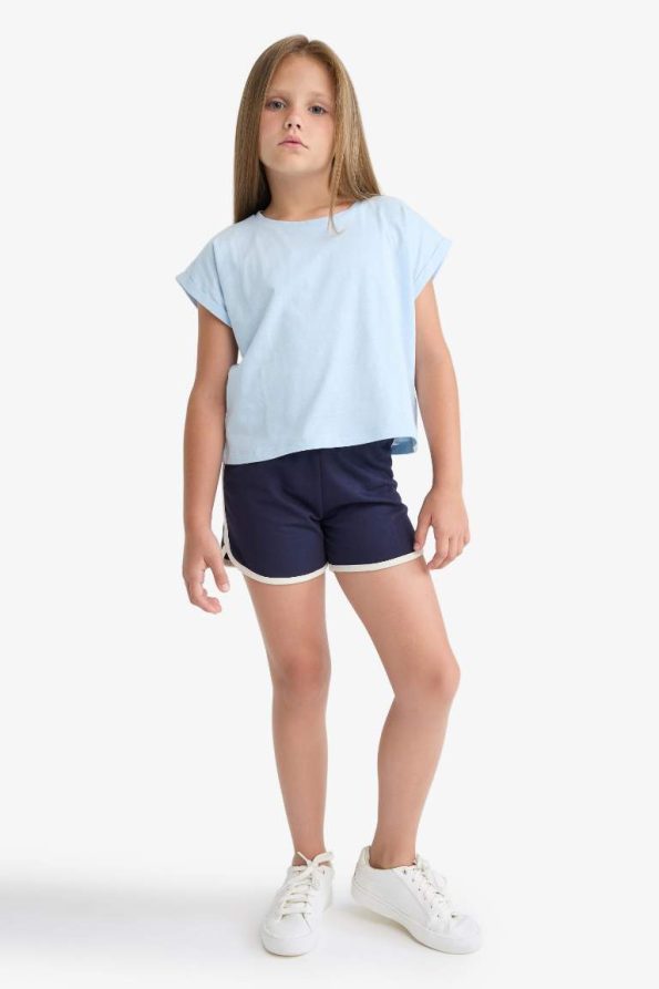 Girls' Boxy Fit Crew Neck Basic Short Sleeve T-Shirt