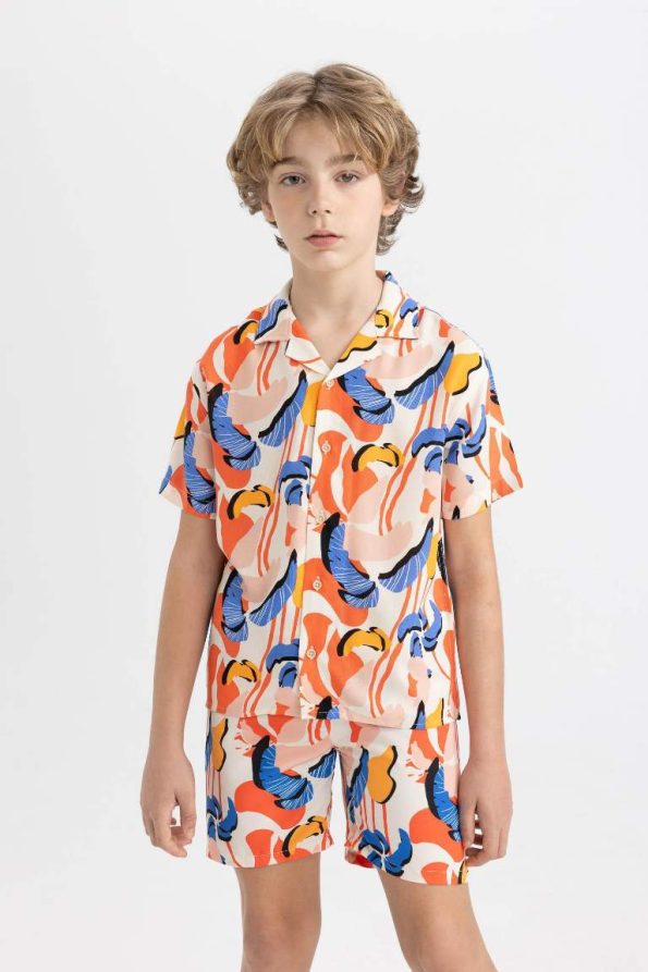 Boys' Patterned Swim Shorts