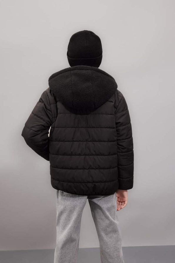 Boys' Reversible Windproof Hooded Zippered Jacket with Pockets