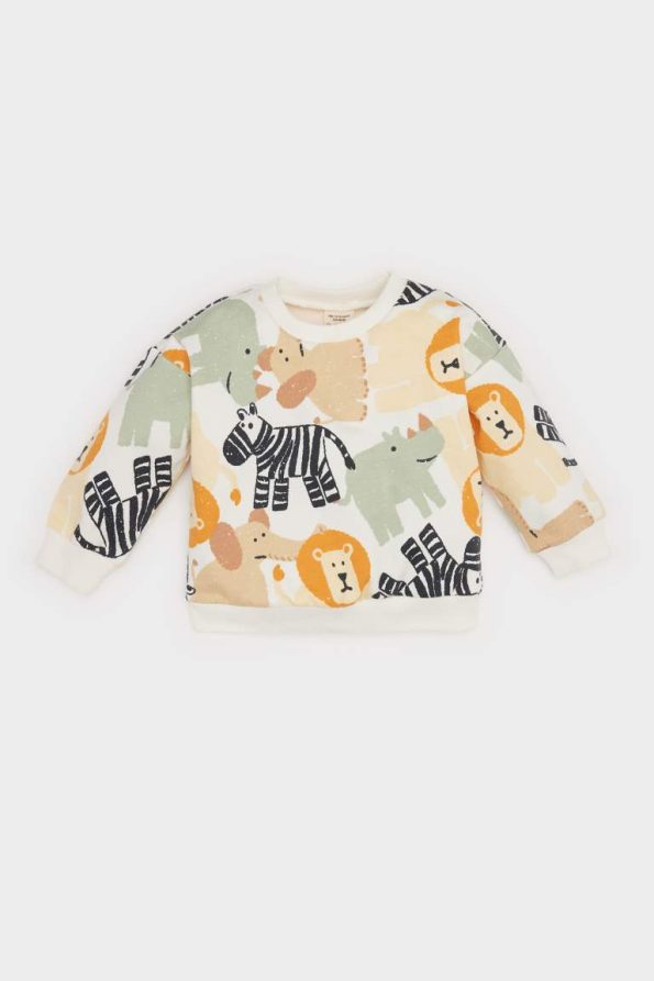 Boys' Animal Print Crew Neck Sweatshirt