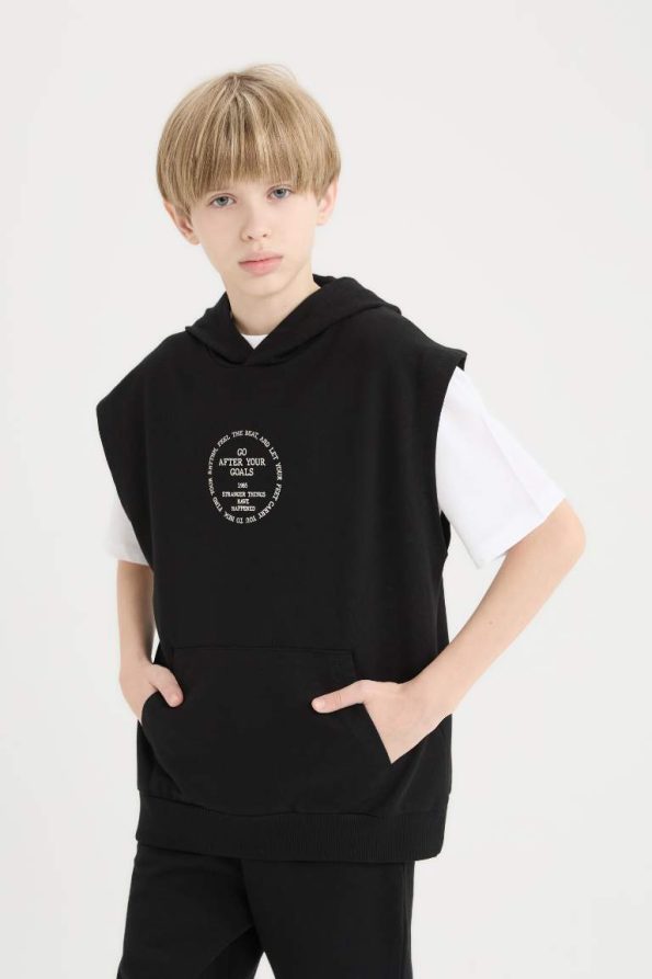 Boys' 3-Piece Set with Hooded Sleeveless Sweatshirt, Short-Sleeve T-Shirt, and Elastic Waist Jogger Pants