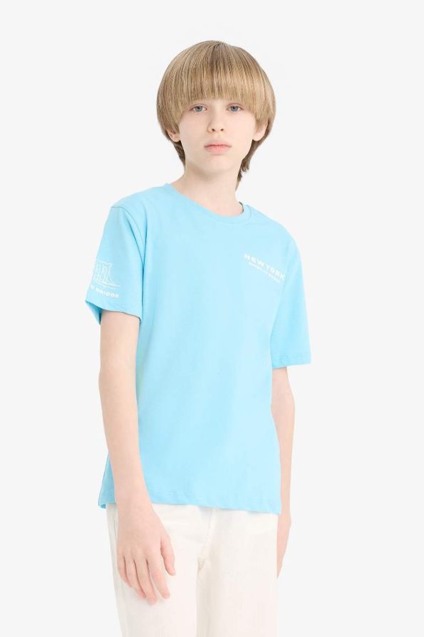 Boys' Printed Crew Neck Short Sleeve T-Shirt