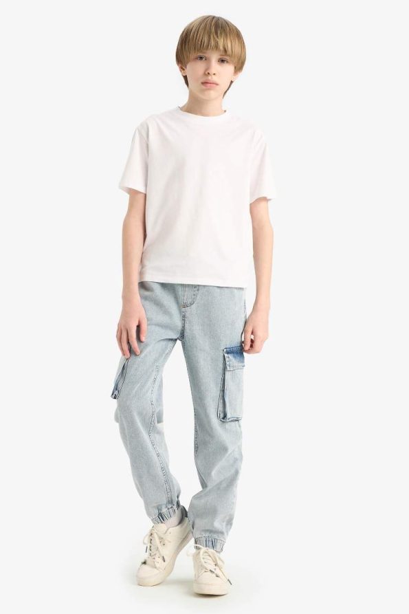 Boys' Cargo Pocket Stretch Waistband Jogger Jeans