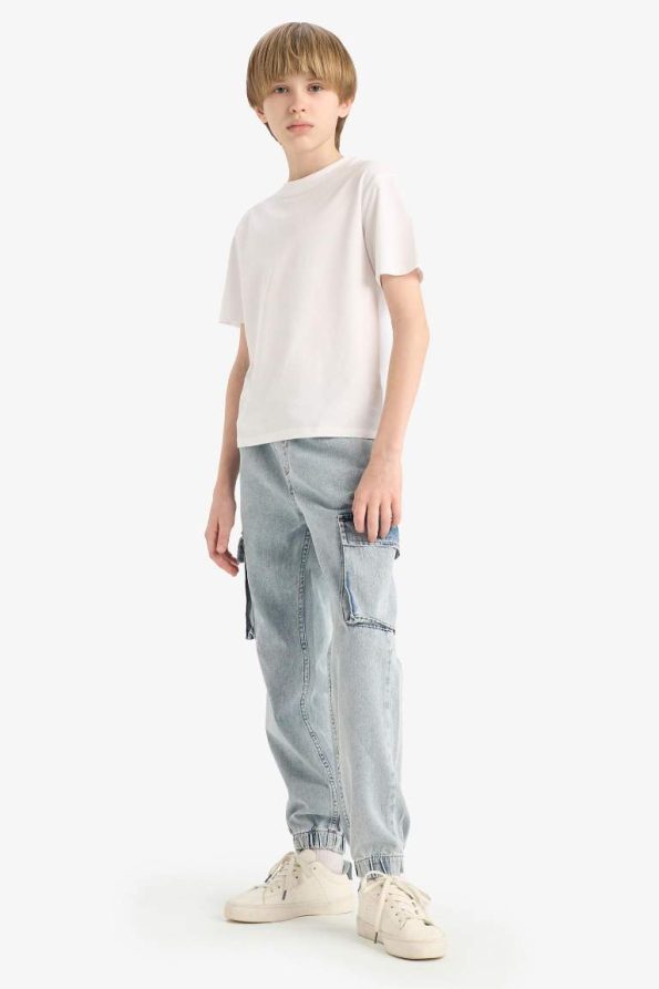 Boys' Cargo Pocket Stretch Waistband Jogger Jeans