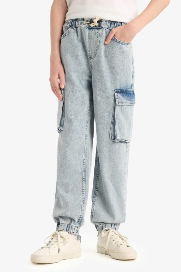 Boys' Cargo Pocket Stretch Waistband Jogger Jeans