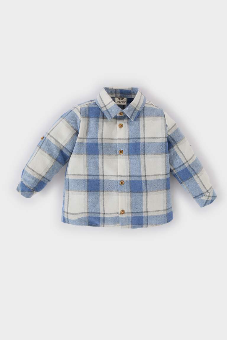 E0284A5_25SP_BE455_01_02.jpg Boys' Checkered Flannel Long Sleeve Shirt