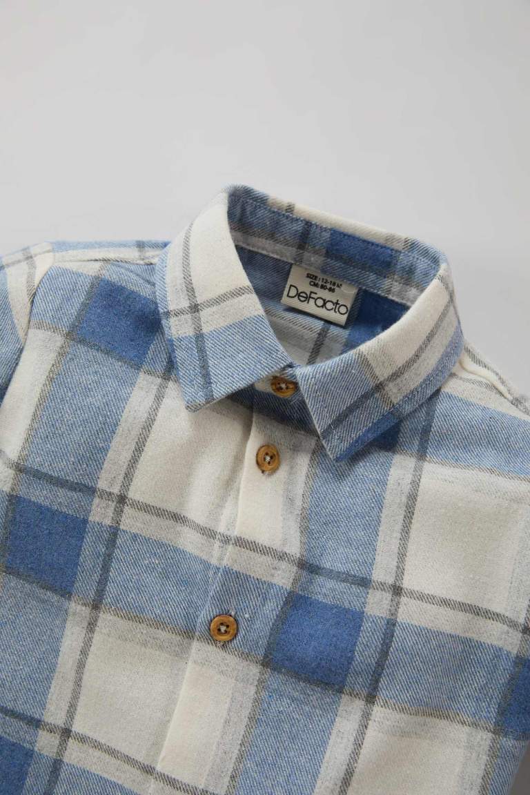 E0284A5_25SP_BE455_02_01.jpg Boys' Checkered Flannel Long Sleeve Shirt