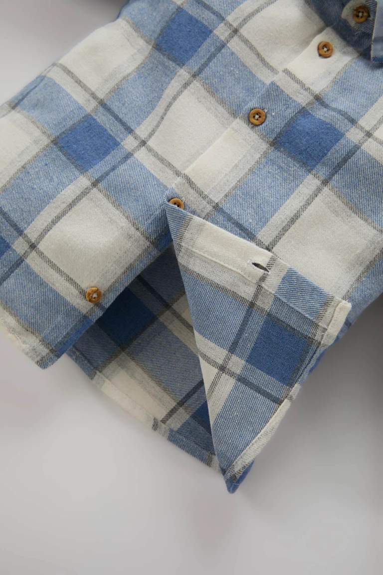 E0284A5_25SP_BE455_04_01.jpg Boys' Checkered Flannel Long Sleeve Shirt