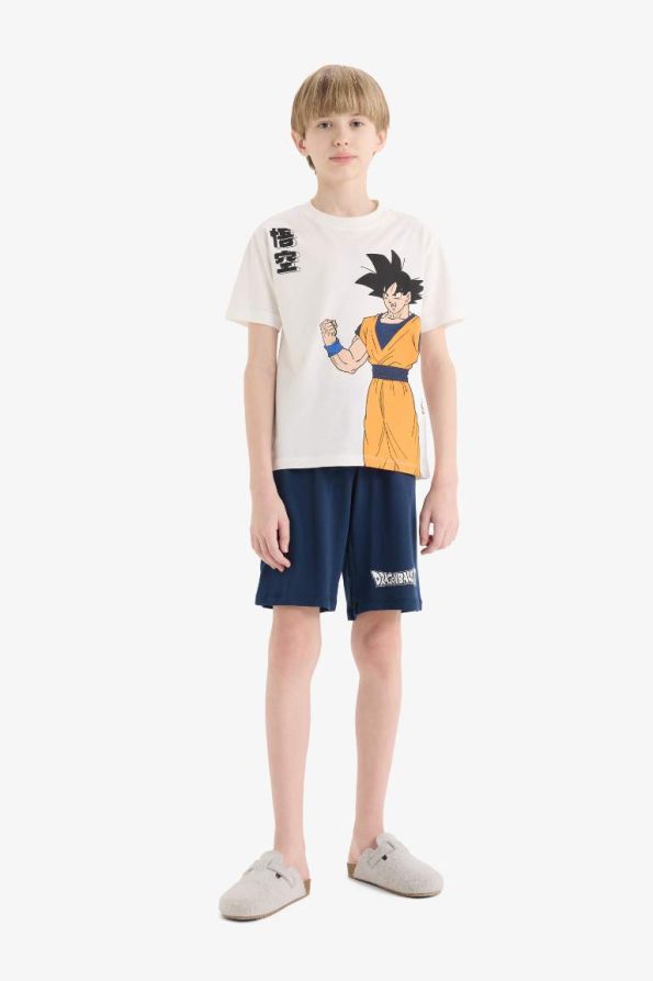 Boys' Dragon Ball Short Sleeve Pajama Set with Elastic Waist Shorts